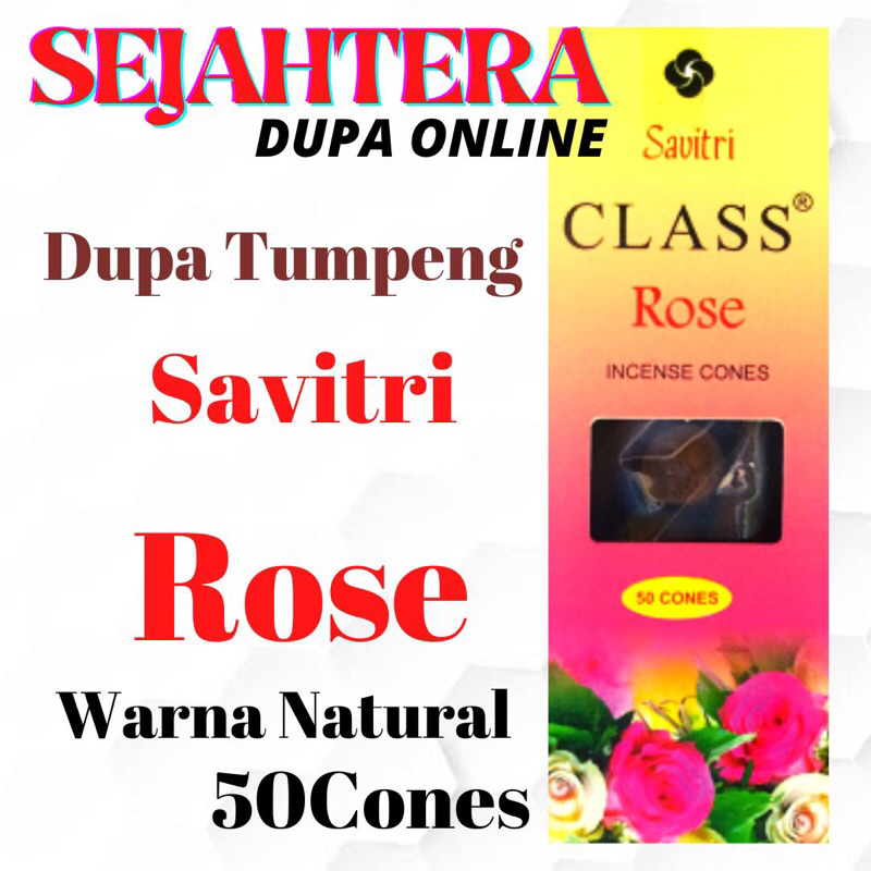 Dupa Kerucut Savitri 50pcs “ROSE” Kotak Natural