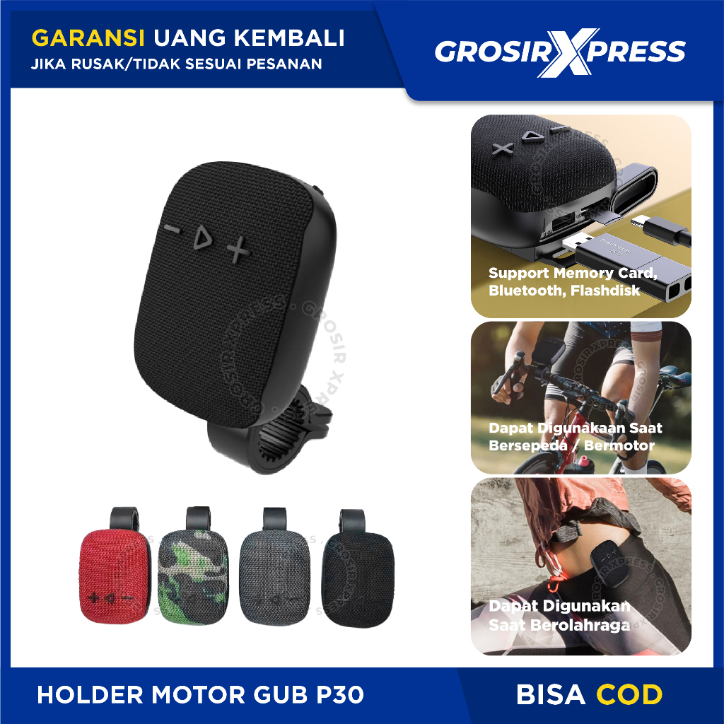 Sepeker Wireless Stang Speaker Bluetooth Sepeda Motor Deep Bass Speker Belutut Music With Memori Card Aman Anti Ribet Untuk Mendengarkan Musik Saat Berkendara NBWS225 | GROSIRXPRESS