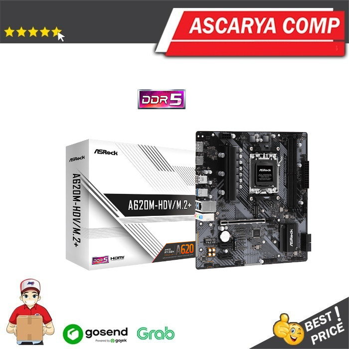 ASROCK A620M-HDV/M.2+ (DDR5, AM5 Ryzen 7000 Series)