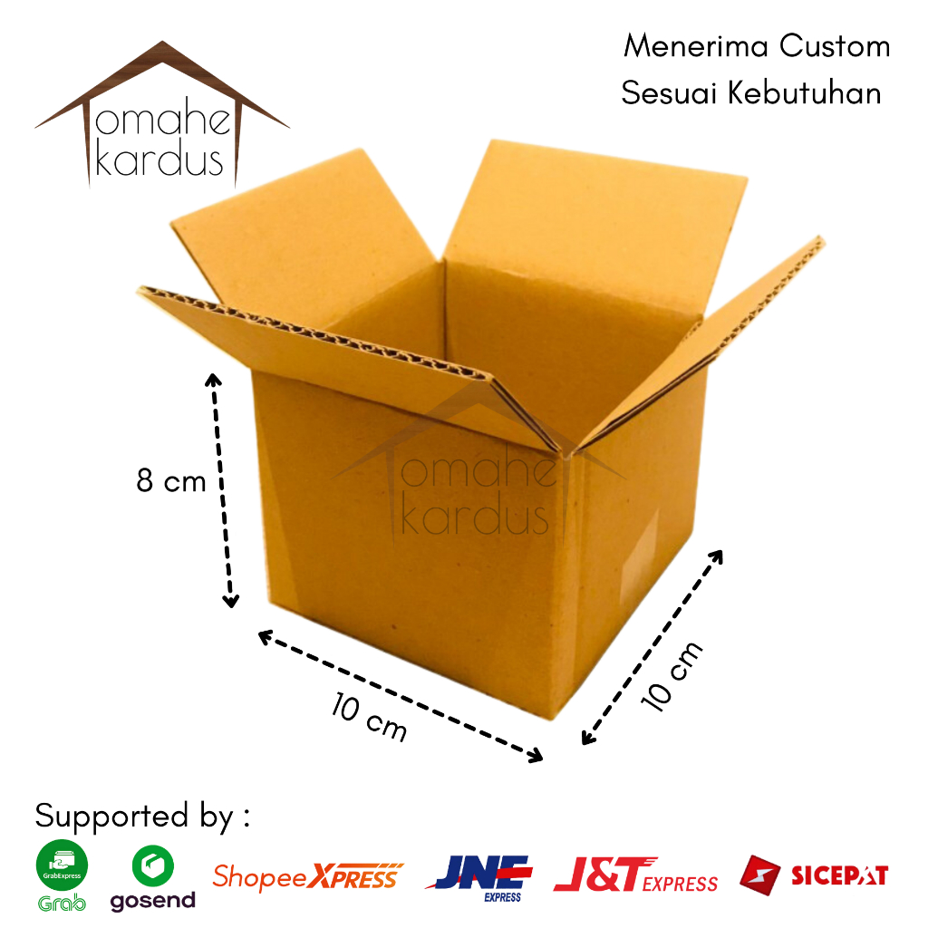 

kardus box polos baru uk 10x10x8 cm