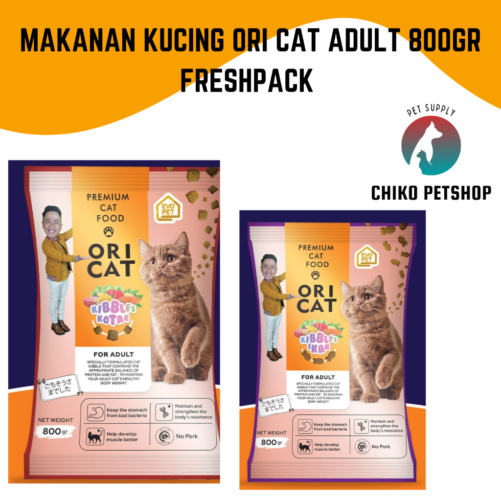 Makanan Kucing ORI CAT Adult Kibble Ikan/Kotak Kemasan 800g ORICAT BAIM WONG