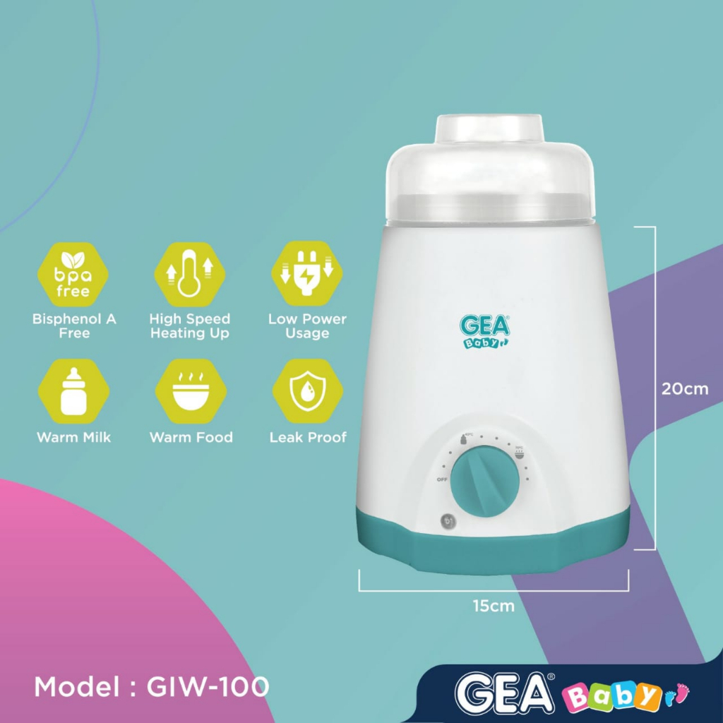 GEA Baby Instant Bottle Warmer GIW-100 / penghangat botol susu / pemanas susu / pemanas makanan / sterilisasi uap