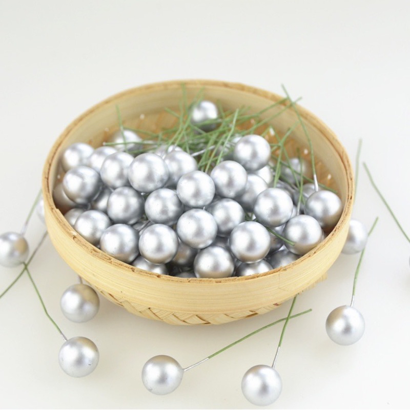 Topper Kue Satuan Bentuk Bola Berry Warna Warni Ukuran 1cm Untuk Dekorasi Natal