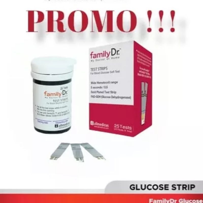 STRIP FAMILYDR GLUCOSE / STRIP FAMILYDR GULA DARAH/ STIK GULA DARAH FAMILYDR