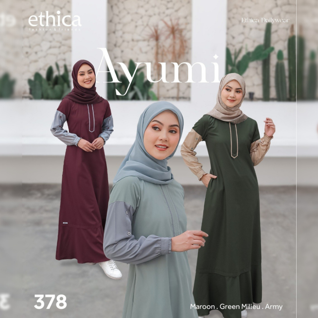 AYUMI 378 DRESS ETHICA KEKINIAN BAHAN VALDENA