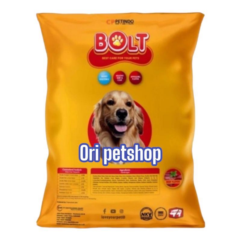 bolt dog Repack 1000 gr PROMO!!!dog food bolt dog kible segitiga makanan anjing