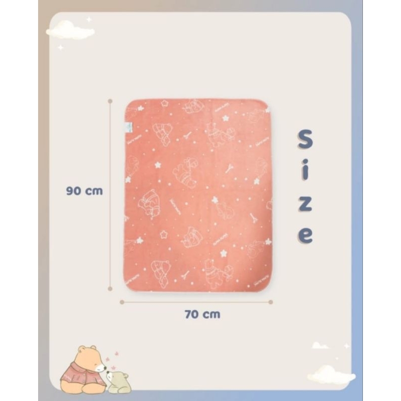 Kuma Kuma Smoothy Protector Pad 90x70 cm (Motif &amp; Warna Random) - Perlak Waterproof