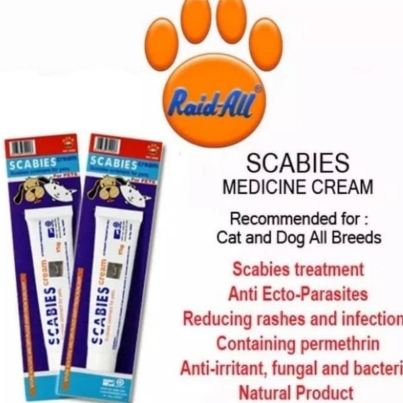 raid all saleb cream jamur/scabies - for kucing anjing kelinci hamster