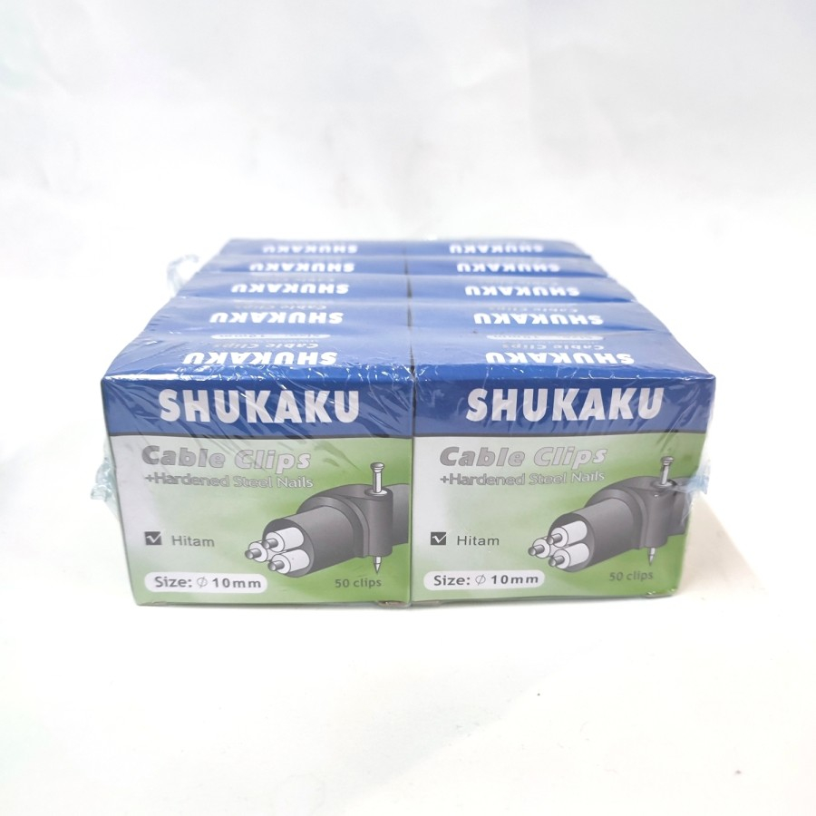 Klem Kabel Hitam Paku Beton SHUKAKU 9mm Warna Hitam