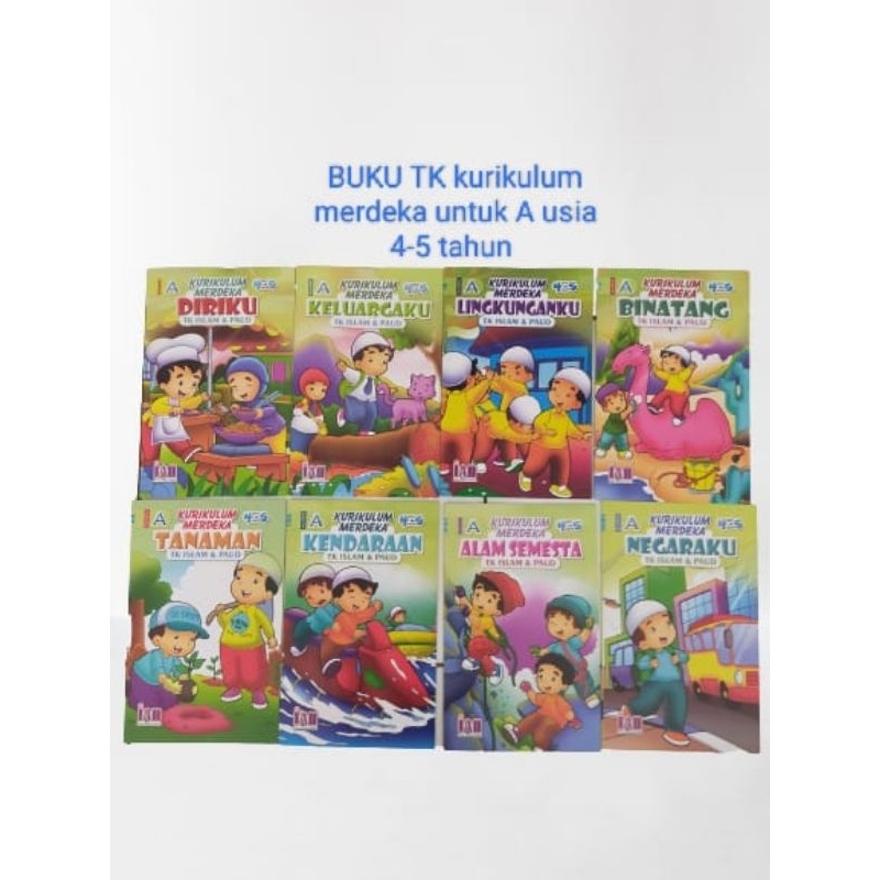 satu paket buku TK A Islam kurikulum merdeka untuk usia 4-5 tahun penerbit Irfan Aksara media