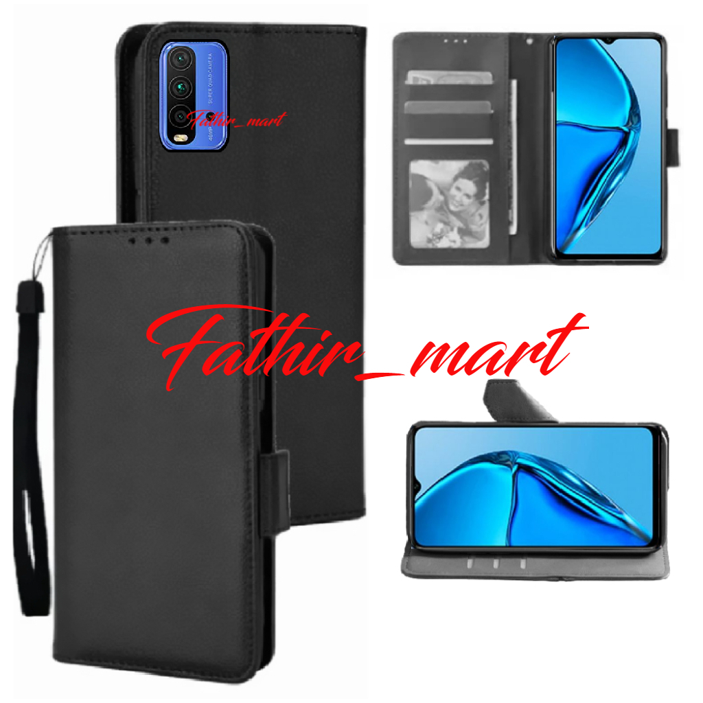 Case Dompet Hp Xiaomi Redmi 9T Case Leather Flipcase Cover Kulit Casing Dompet