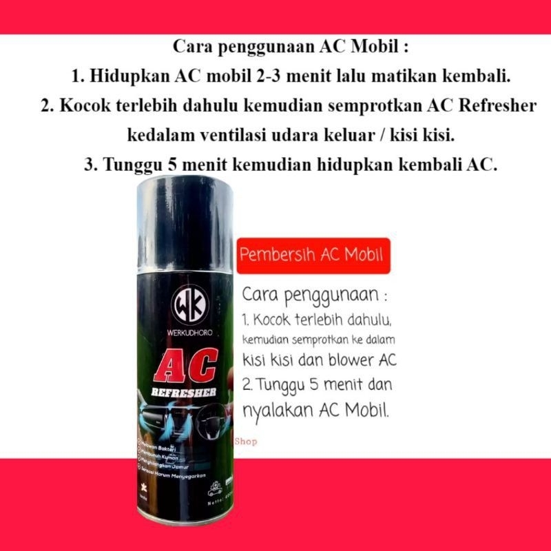 AC Refresher Mobil WK / pembersih AC/Evaporator/penyegar udara / Pengharum AC