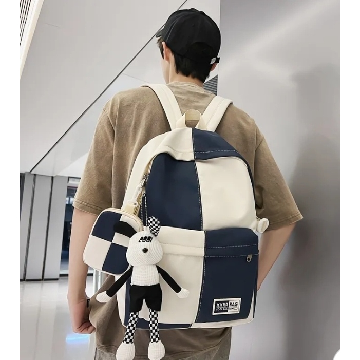 Tas Ransel Unisek Laki-Laki Wanita  Motif Aesthetic Tas Ransel Sekolah  untuk Remaja Laki-laki Perempuan Wanita Ransel Sekolah Terbaru 2023 model Style korean Bonus Dompet Koin
