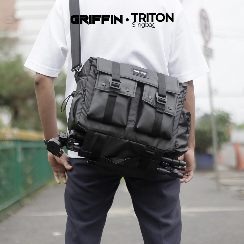 Slingbag Pria Laptop dan Kamera Waterproof Elegan Triton Griffin