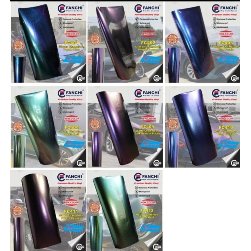 ROLL 152cm Sticker FANCHI Glossy Chameleon Bunglon Lebar 152cm x 18m ROLL