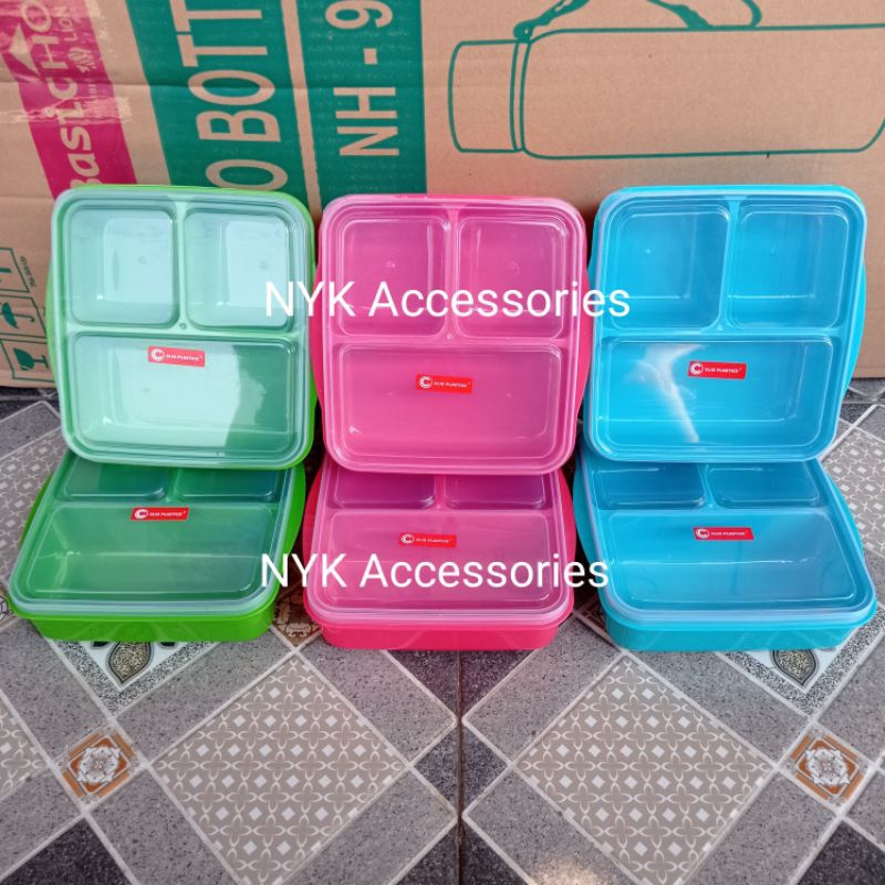 NYK Ompreng Nara 3 sekat clio/Ompreng 3 sekat/Ompreng plastik/Ompreng bekal/Ompreng kekinian