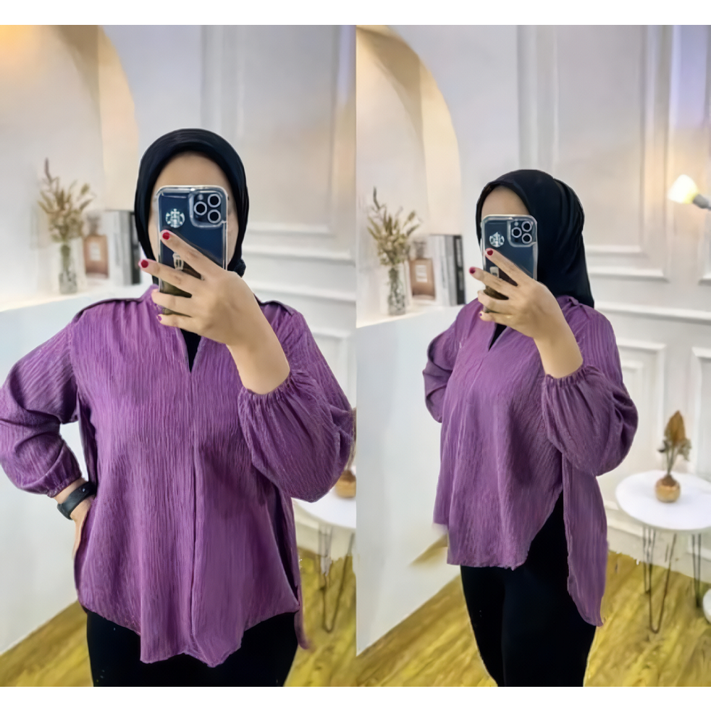 BLOUSE LIVIA BAHAN LADY CRUSH / ATASAN WANITA PREMIUM BAHAN TEBAL / Baju Atasan Wanita Terbaru / kemeja wanita / Blouse Wanita / Baju Wanita / atasan Wanita Kekinian