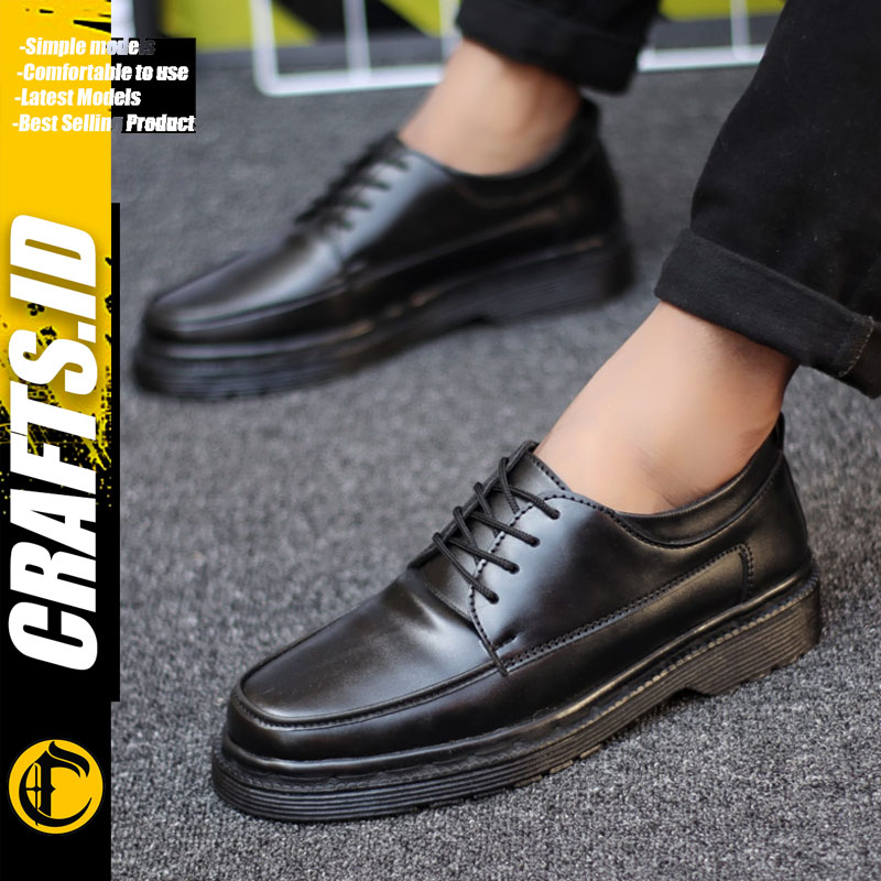 Sepatu Docmart Low Boots Formal Pantofel Casual Hitam Pria