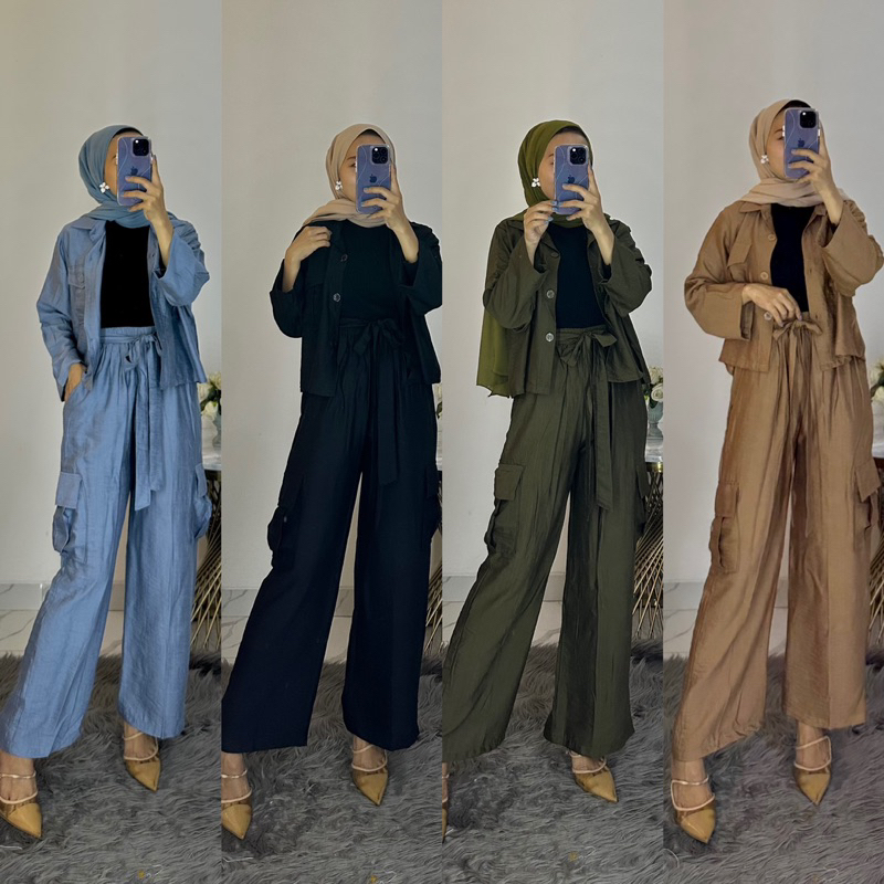 oneset cargo wanita baca deskripsi