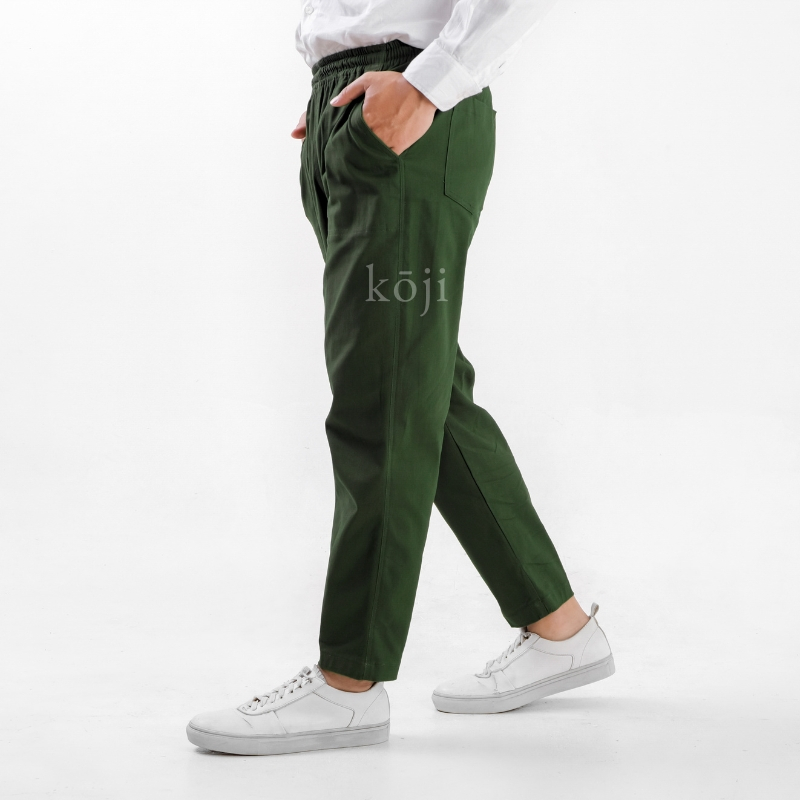 Celana Ankle Pants Pria Kasual Katun Stretch Premium KOJI