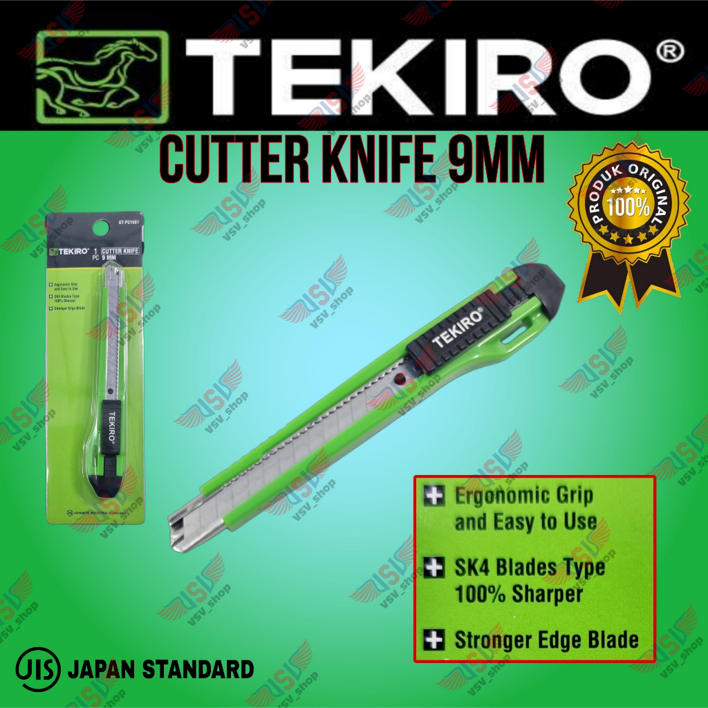 

TEKIRO Pisau Cutter / Cutter Knife 9mm / Cutter Kecil
