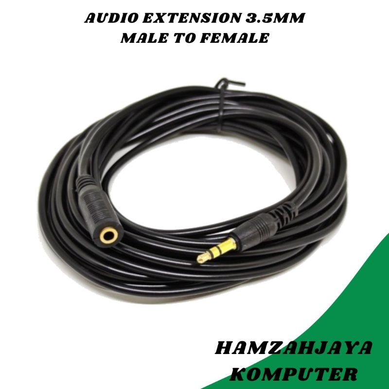 Kabel Perpanjangan Aux Audio Jack 3.5mm Male to Female Extension 2 ring 2 GARIS 20M 20m EXTENDER AUX