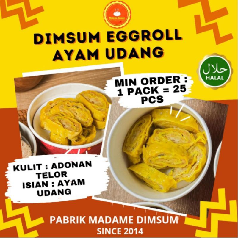 

(Varian Dimsum Eggroll Ayam udang) frozen food Pabrik Dimsum Eggroll dengan komposisi padat ayam dan udang ini bisa dikukukus atau digoreng.. sudah include saos dan siap kirim ke luar kota.