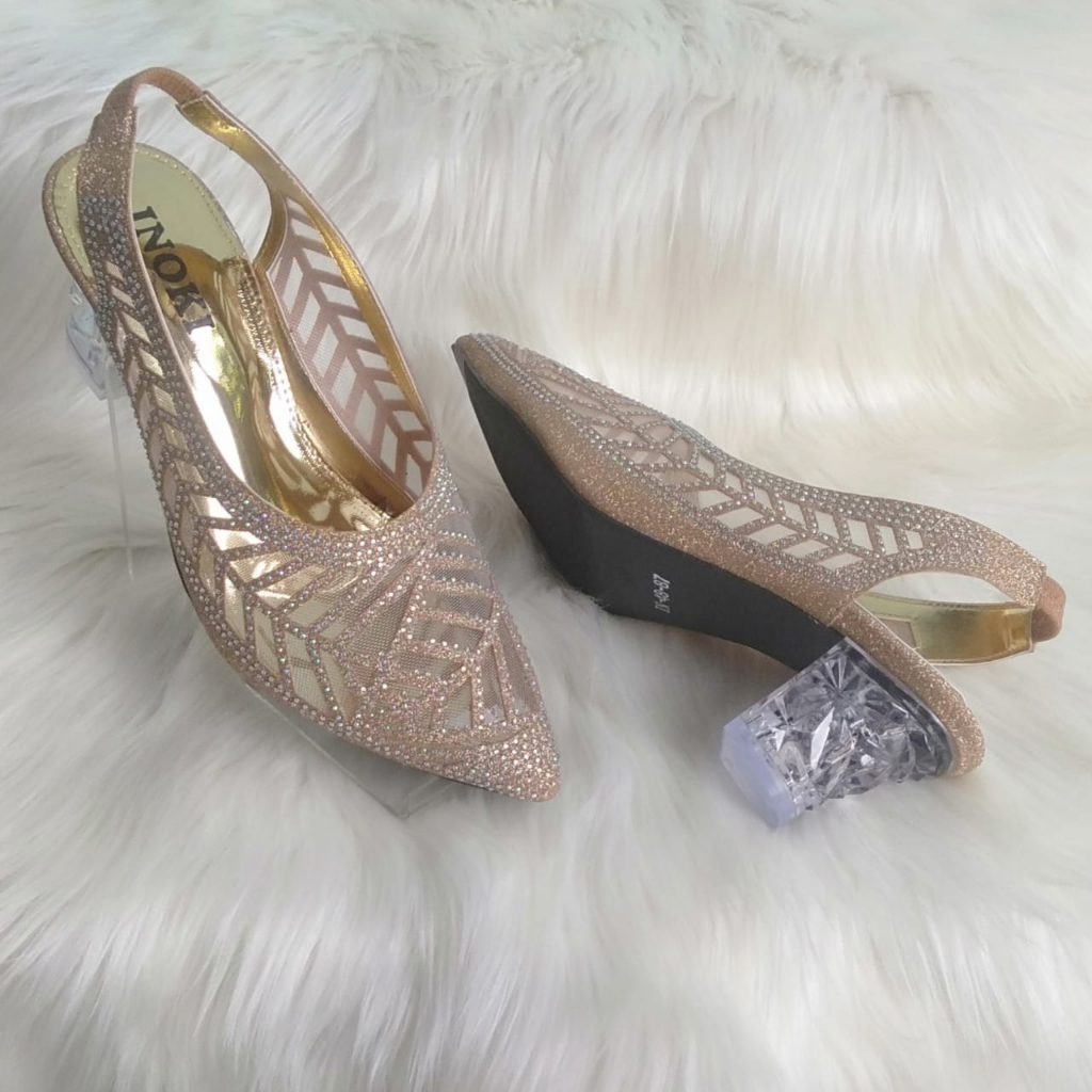 SANDAL KONDANGAN PESTA WANITA MEWAH HAK PLATFORM HEELS Seserahan kondangan 5 cm NK 008