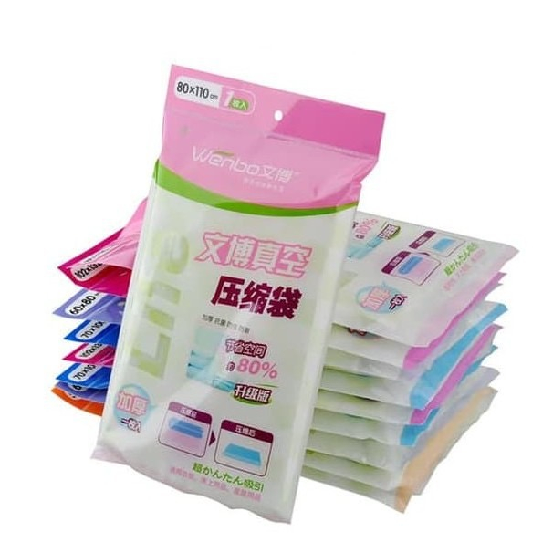 Refill Vacuum Bag Satuan / Plastik Kompres Vacum Vakum Bag Pakaian Baju Wenbo Refill Original Size S M L XL