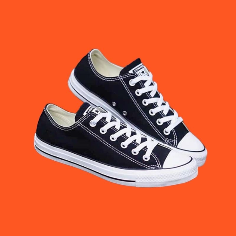 (BISA COD) SEPATU CONVERSE ALLSTAR CLASSIC LOW BLACKWHITE PREMIUM