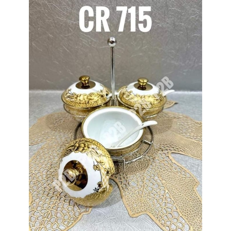 {Vicenza Packing Aman} Tempat Sambal Keramik CR715 Gemini