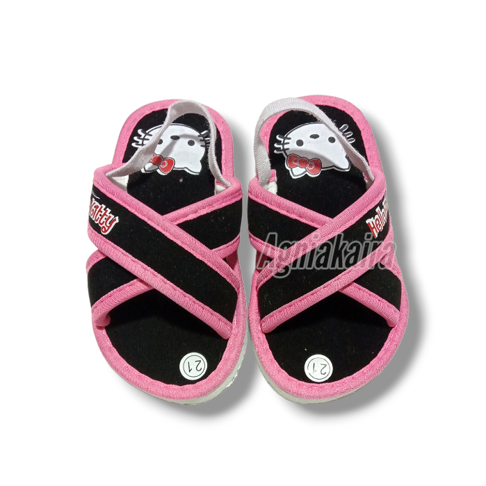 Sandal Bayi Bunyi Motif Selop Silang Hello Kitty Terbaru Lucu