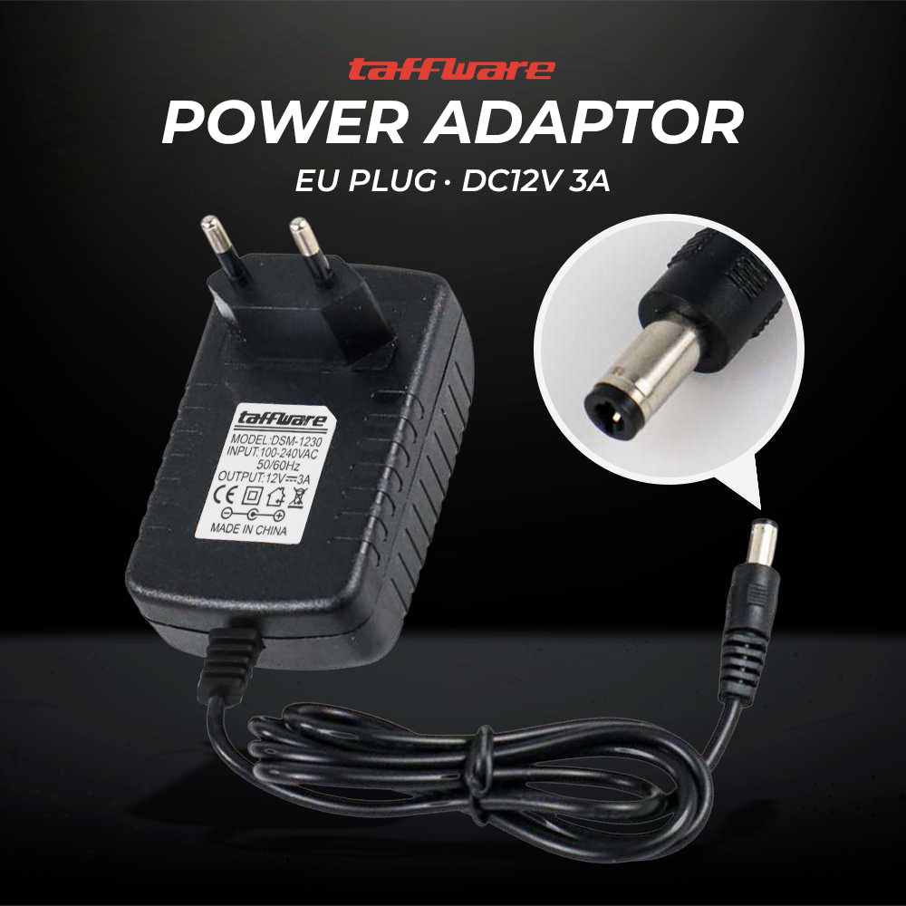 Taffware Power Adaptor LED Strip EU Plug DC12V 3A - DSM-1230