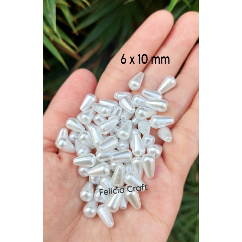 20gr. Mutiara ringan tetes 6x10mm [white]