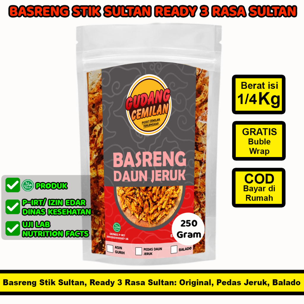 

250 GRAM BASRENG STIK DAGING IKAN TENGGIRI PEDAS DAUN JERUK DAN ASIN GURIH ORIGINAL