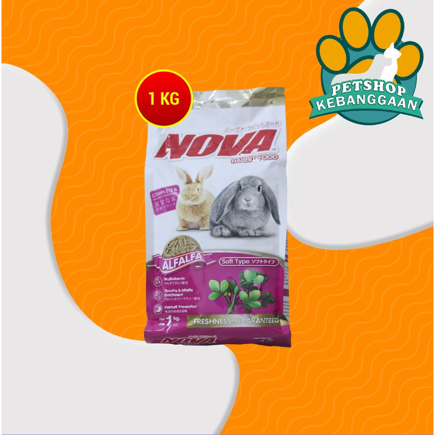 Makanan kelinci Nova rabbit food pakan pelet marmut murah 1 kg