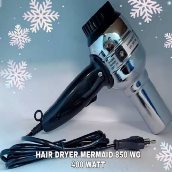 Hairdyrer Hair Dryer MERMAID 850WG Rainbow 400 watt / Alat Pengering Baguss