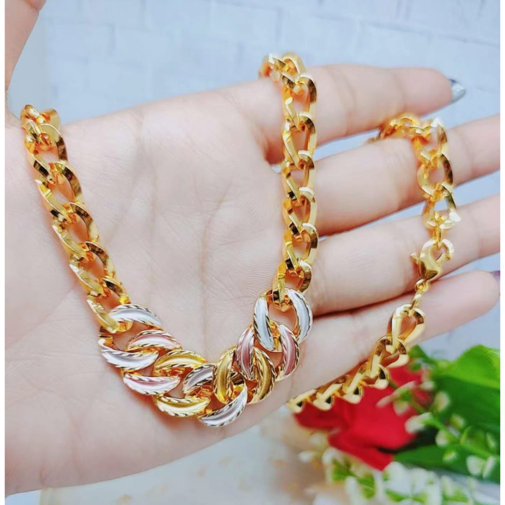 Kalung Xuping  Rantai Kombinasi Lapis Emas Perhiasan Fashion 1356