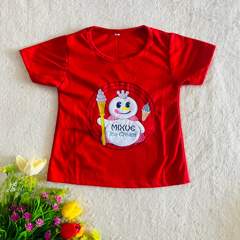 Kaos anak mixue 1 2 3 tahun kaos anak cewek viral terbaru ( kaos mixue )