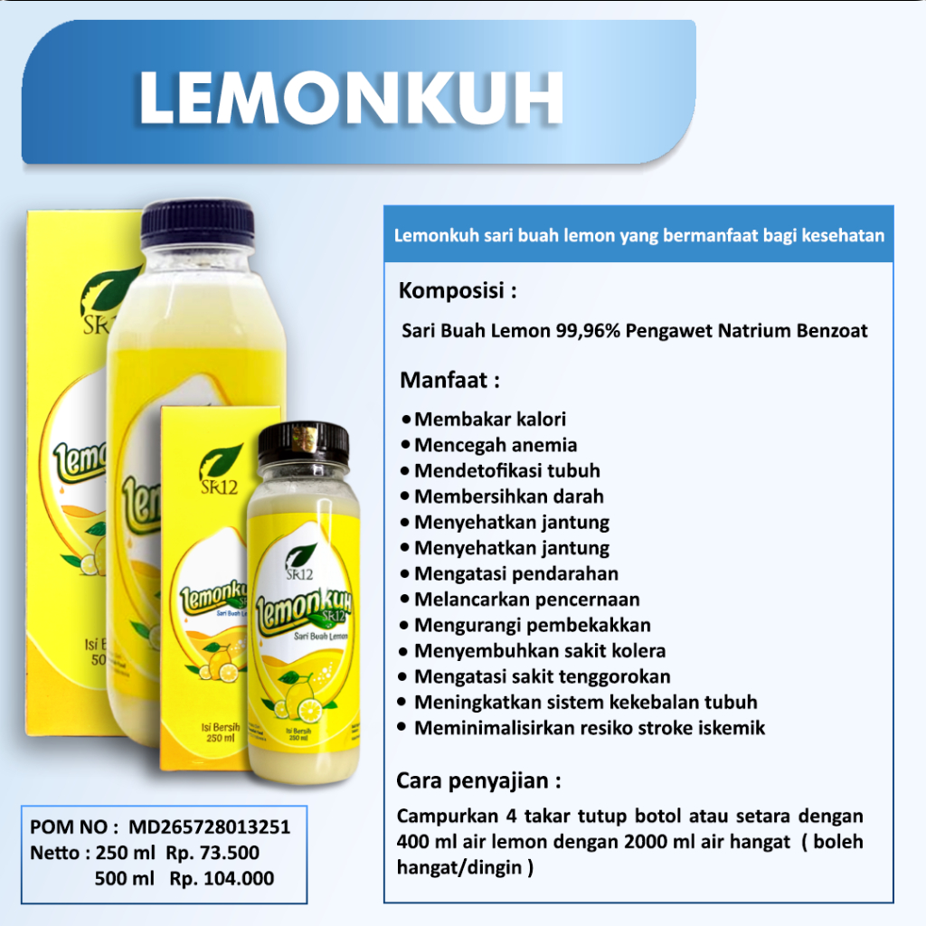 BIG SALE | LEMONKUH SR12 | Pelangsing Alami / Diet Detox Herbal Lemonkuhsr12 | Lemonkuh Membantu menurunkan Berat Badan