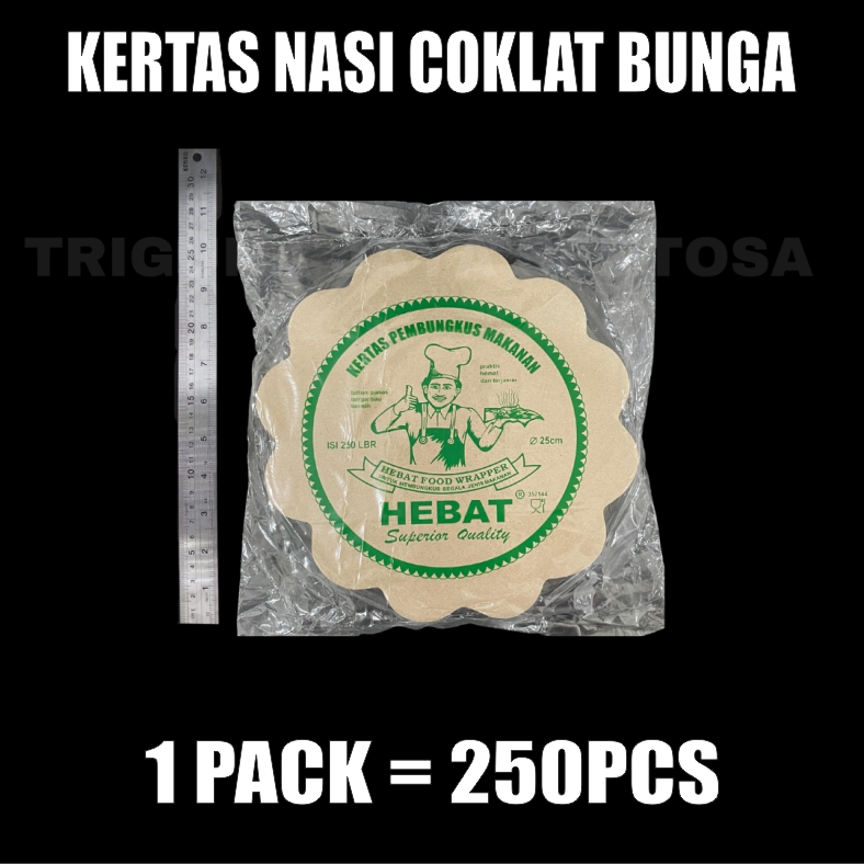 Kertas Nasi Coklat Bunga Bulat Kembang Bungkus Alas Piring Per Ball Murah