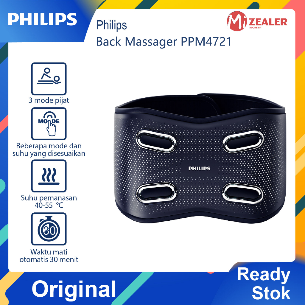 Philips massage Waist Pijat ice compress/hot compress/3D support design/Antibacterial splashing cloth PPM4721