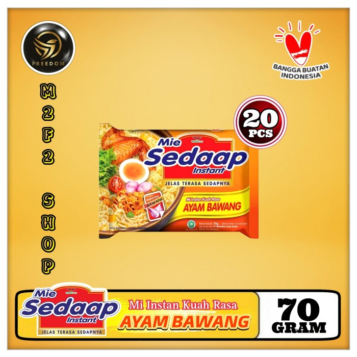 

Mie Sedaap Instant Kuah Rasa Ayam Bawang | Bag - 70 gr (Kemasan 20 Pcs)