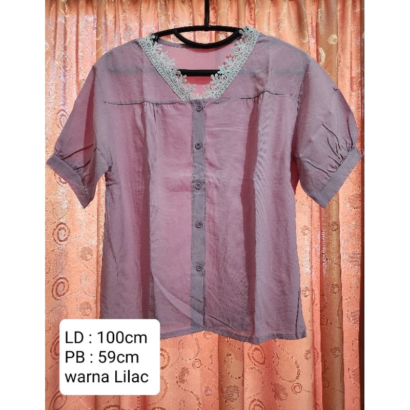 PRELOVE  Baju Atasan Blouse Wanita Lilac