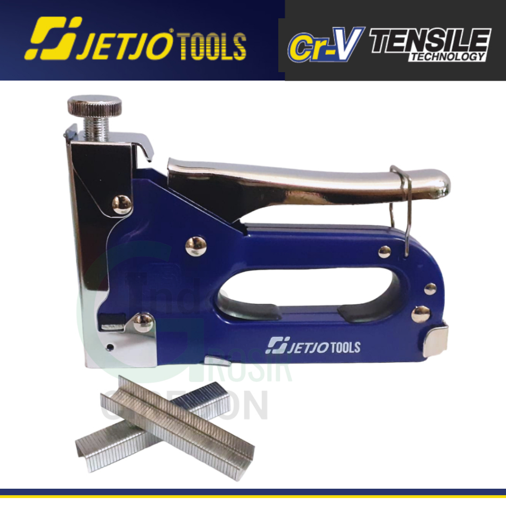 JETJO TOOLS Staple Gun 3 in 1 3 Way Alat Staples Tembak Stapler Biru Guntacker Hekter Kayu Jok Kulit Motor LAKONI PRO