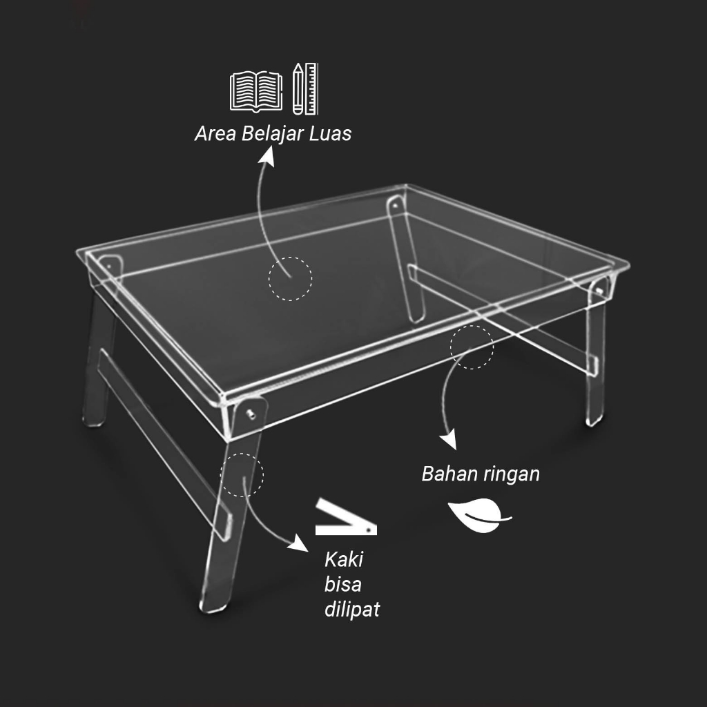 Acrylic meja anak/meja belajar acrylic/meja belajar anak