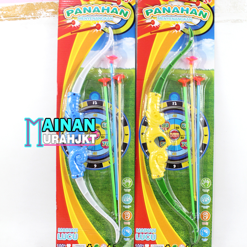 MAINANKEI MAINAN ANAK MURAH PANAHAN MENYENANGKAN NO.288 MAINAN ANAK PANAHAN PLASTIK DENGAN 3 BUSUR TANCAP KARET