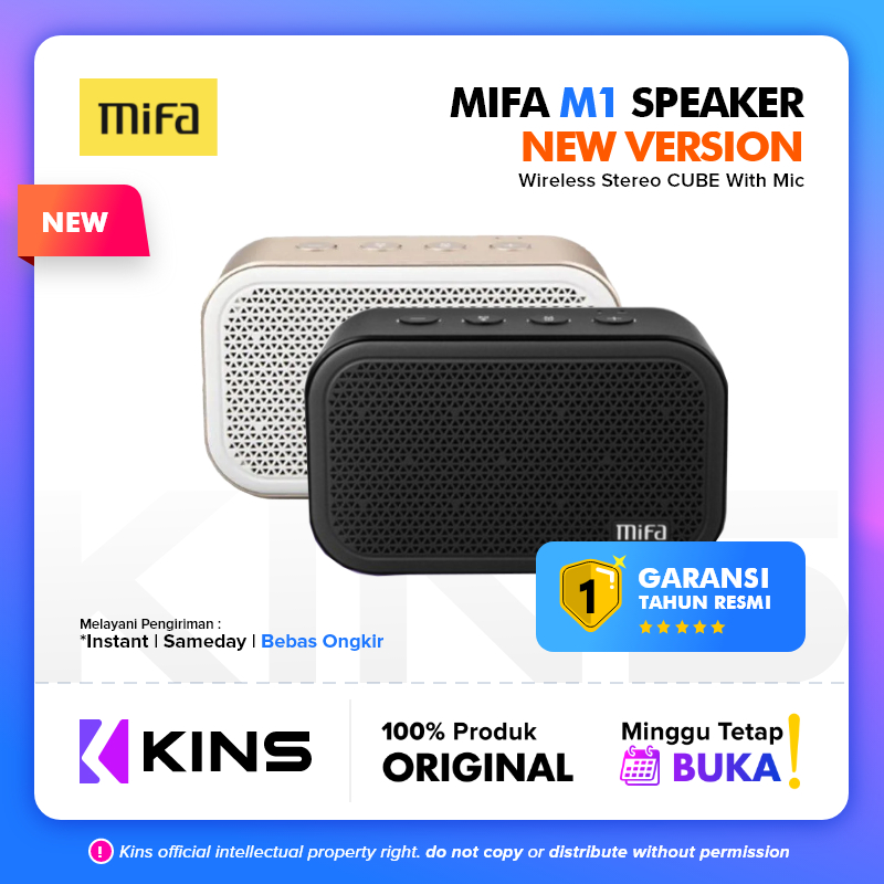 MiFa M1 Bluetooth Speaker Wireless Stereo CUBE With Mic