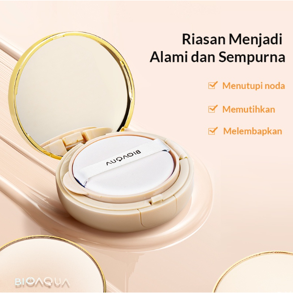 BIOAQUA HYDRATING SOFT AND FLAWLESS AIR CUSHION BB CREAM AIRCUSHION BBCREAM NATURAL COLOR IVORY WHITE LIGHT COMPLEXION SUNISA BEIGE REFILL BEAUTY CREAM MEDIUM COVERAGE MAKE DELICATE NUDE MAKEUP