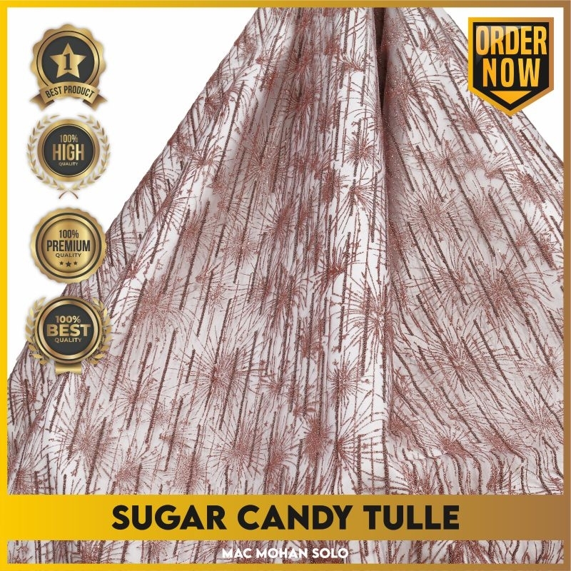 [NEW COLLECTION] SUGAR CANDY TULLE EXCLUSIVE  BEST SELLER KAIN TULE DENGAN PAYET BORDIR MOTIF TEBARU PER 0.5M BY MACMOHAN